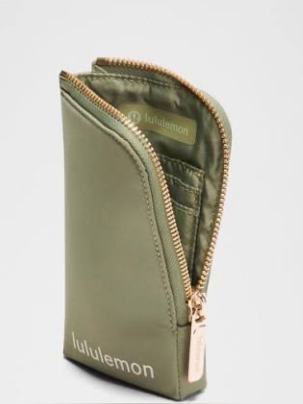 lululemon athletica Olive Green and Cream Double Pouch Wristlet with Strap - Picture 2 of 8